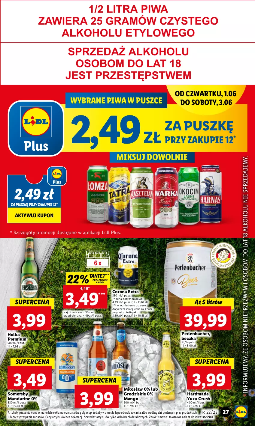 Gazetka promocyjna Lidl - GAZETKA - ważna 01.06 do 03.06.2023 - strona 35 - produkty: Corona Extra, Mango, NBA, Piwa, Somersby