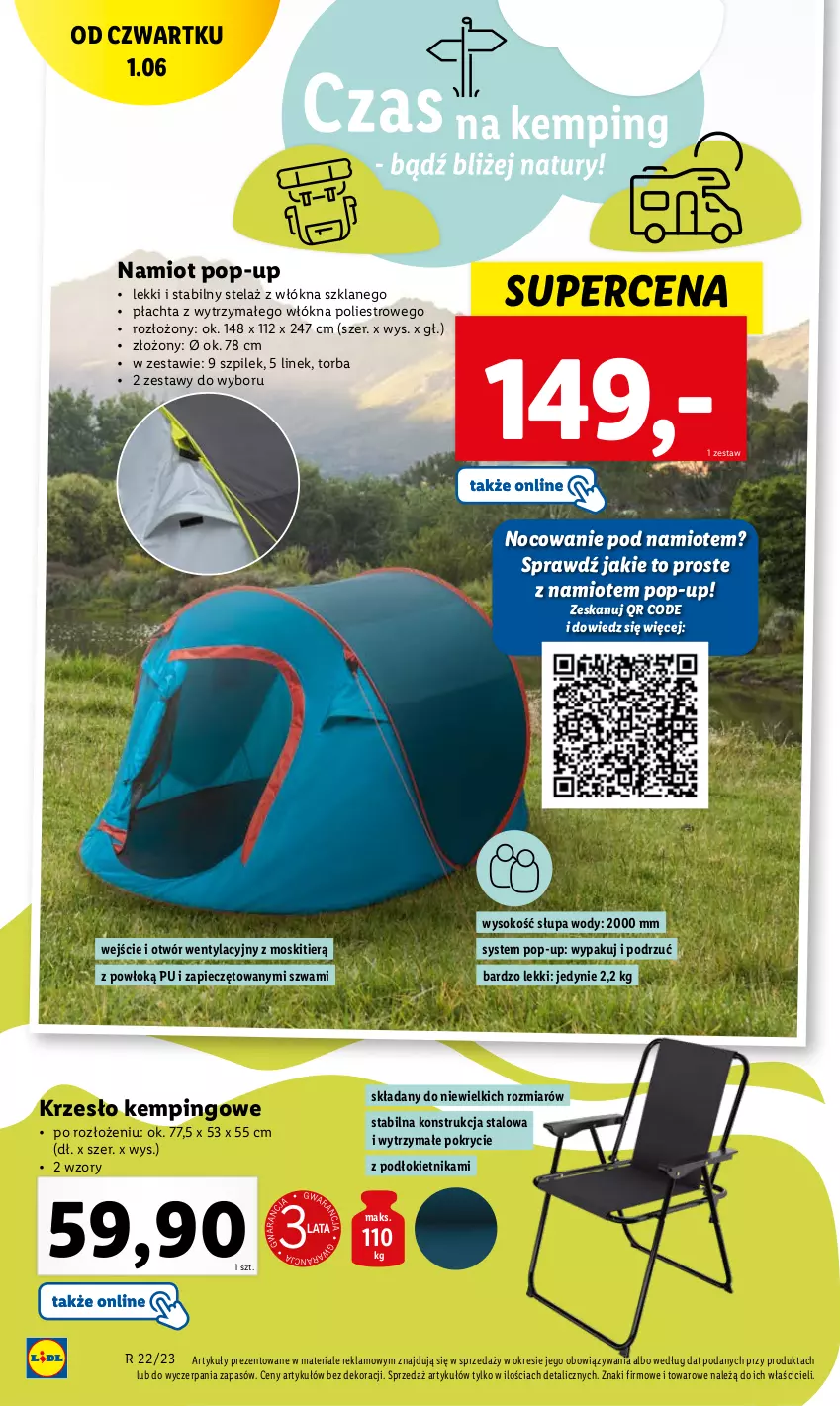 Gazetka promocyjna Lidl - GAZETKA - ważna 01.06 do 03.06.2023 - strona 44 - produkty: Krzesło, Namiot, Piec, Sok, Torba