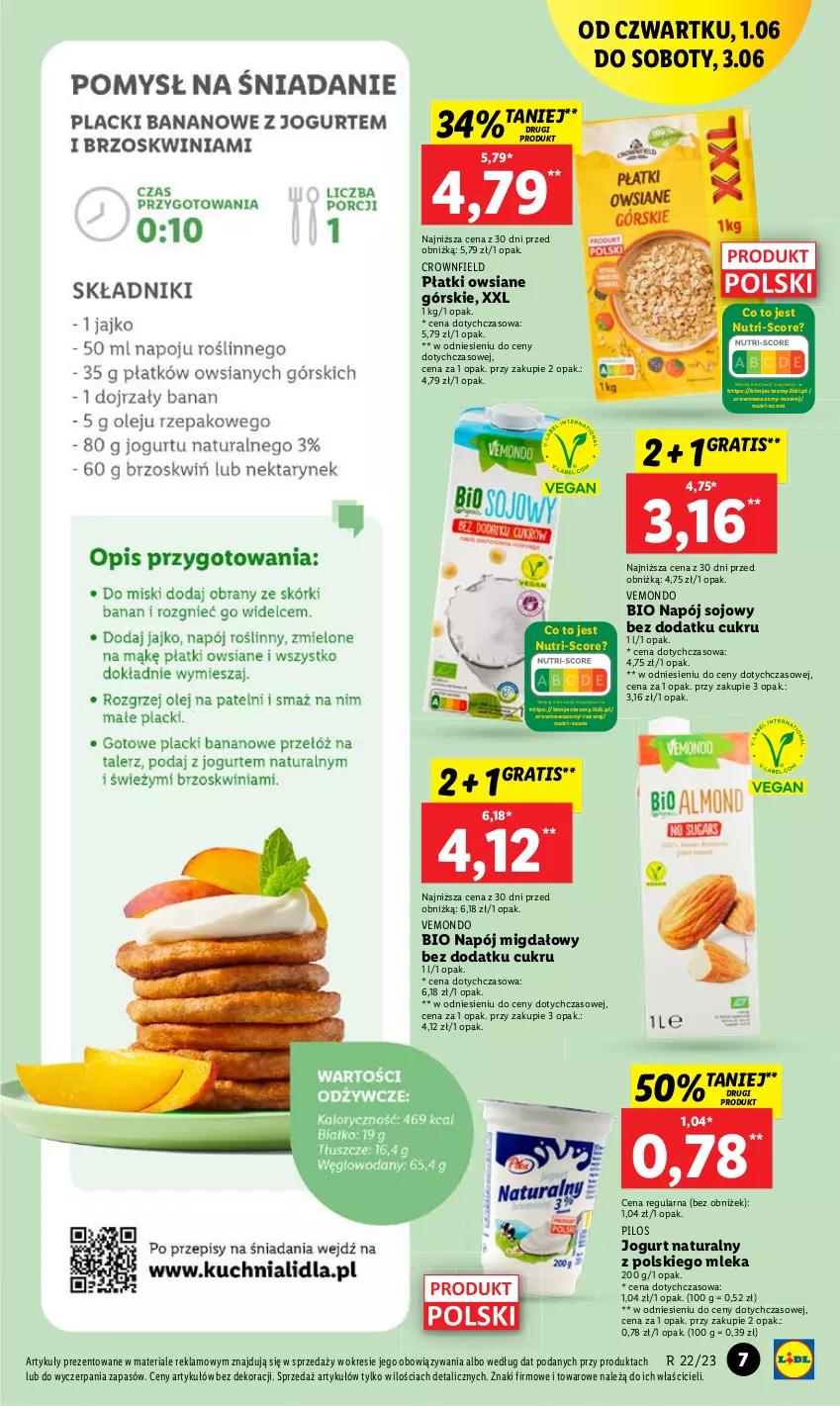 Gazetka promocyjna Lidl - GAZETKA - ważna 01.06 do 03.06.2023 - strona 7 - produkty: Gra, Jogurt, Jogurt naturalny, Napój, Pilos, Płatki owsiane, Wazon