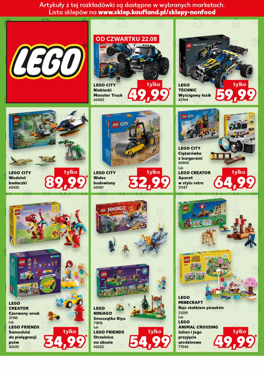 Gazetka promocyjna Kaufland - Kaufland - ważna 22.08 do 28.08.2024 - strona 6 - produkty: Burger, LEGO, LEGO City, LEGO Creator, LEGO Friends, LEGO Minecraft, Minecraft, Monster truck, Odol, Samochód