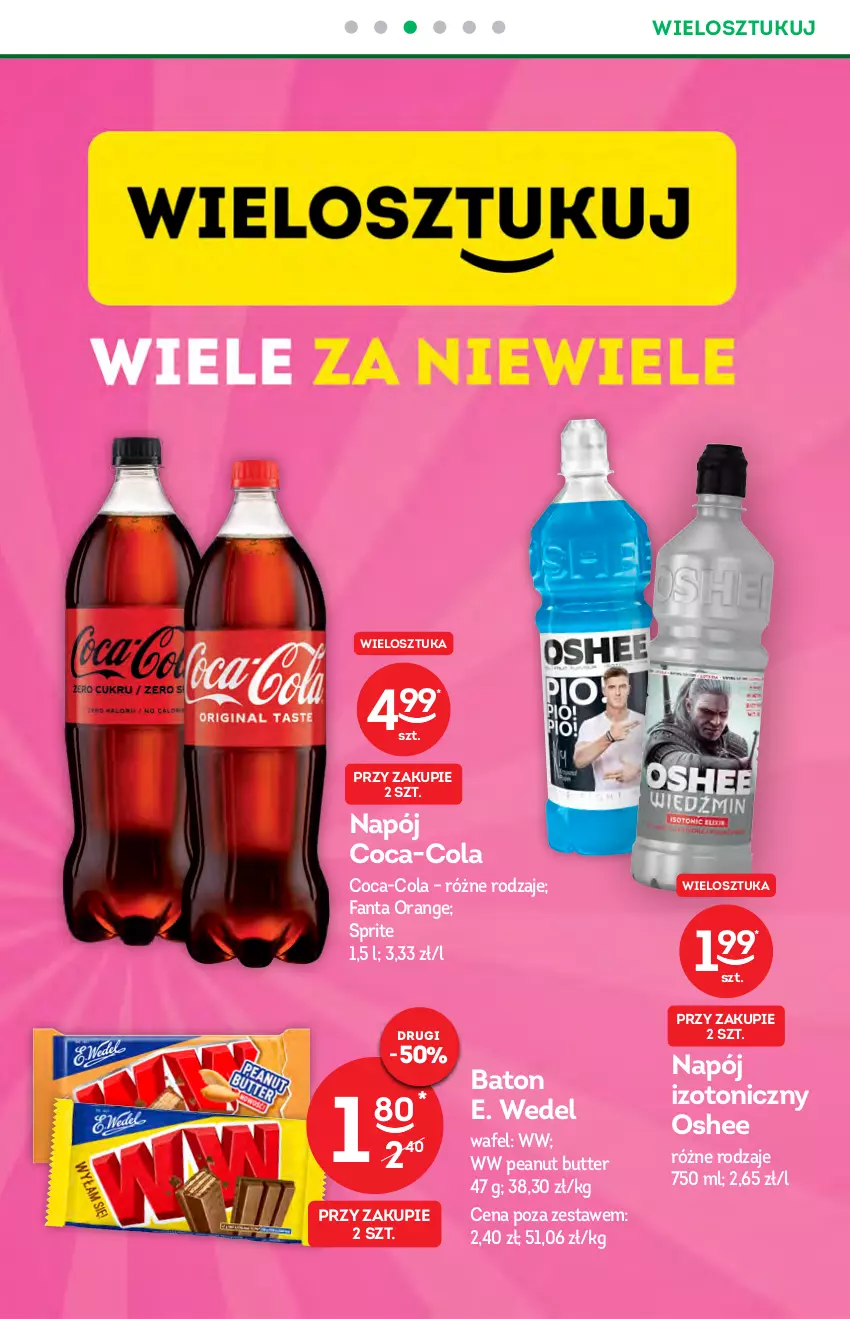 Gazetka promocyjna Żabka - ważna 13.10 do 19.10.2021 - strona 14 - produkty: Baton, Coca-Cola, E. Wedel, Fa, Fanta, Napój, Napój izotoniczny, Oshee, Sprite