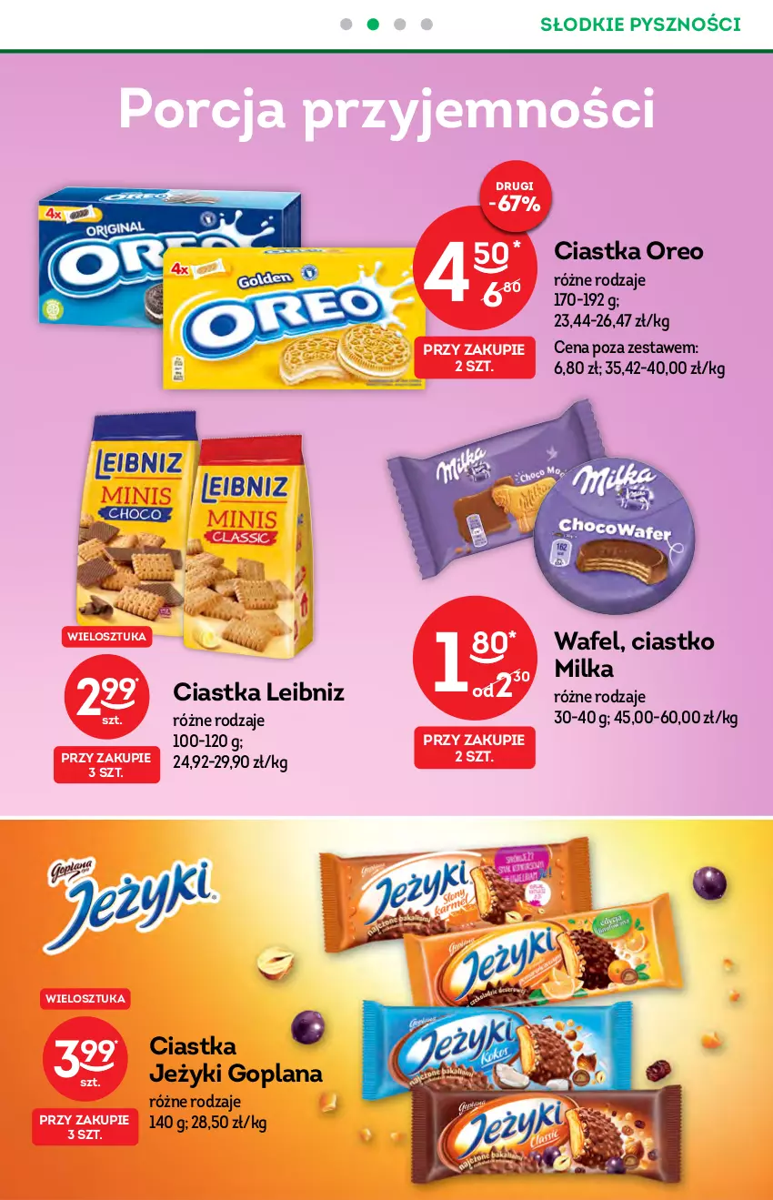 Gazetka promocyjna Żabka - ważna 13.10 do 19.10.2021 - strona 35 - produkty: Ciastka, Goplana, Jeżyki, LANA, Milka, Oreo, Por