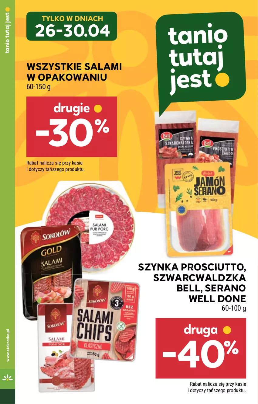 Gazetka promocyjna Stokrotka - Market - ważna 25.04 do 29.04.2024 - strona 8 - produkty: Bell, Prosciutto, Salami, Ser, Szynka