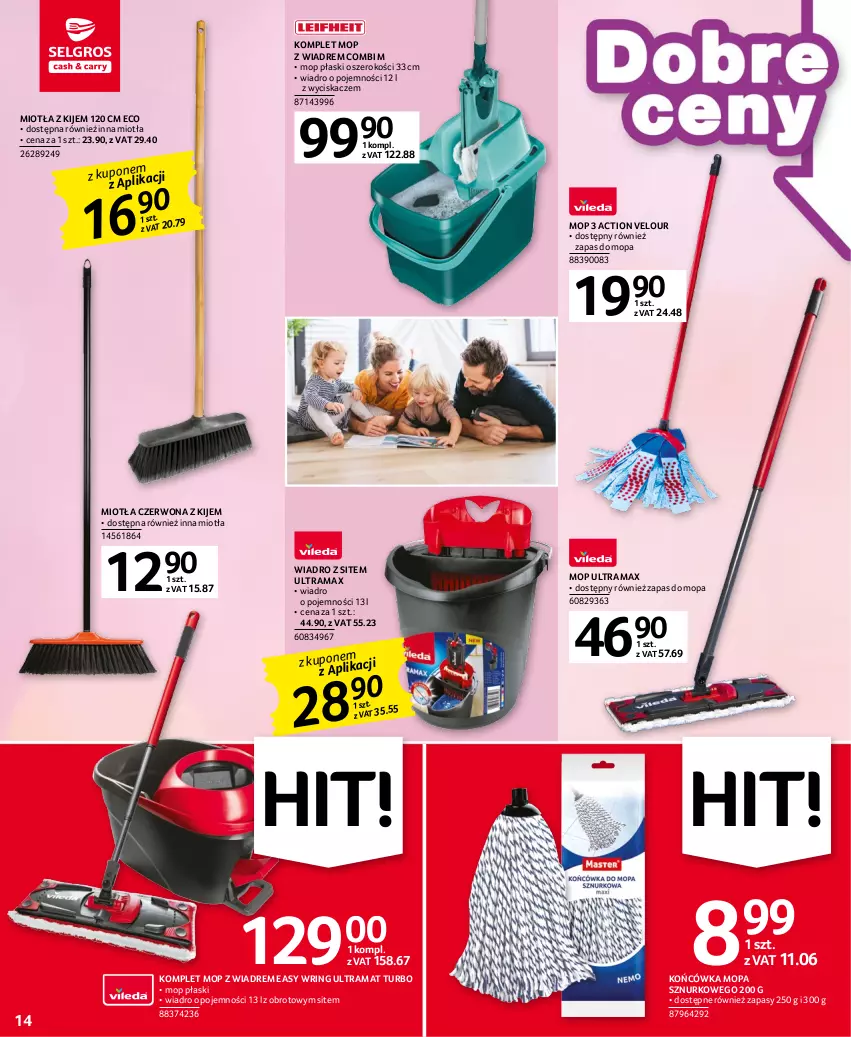 Gazetka promocyjna Selgros - Oferta przemysłowa - ważna 11.04 do 19.04.2023 - strona 14 - produkty: Kije, Miotła, Mop, Rama, Wiadro