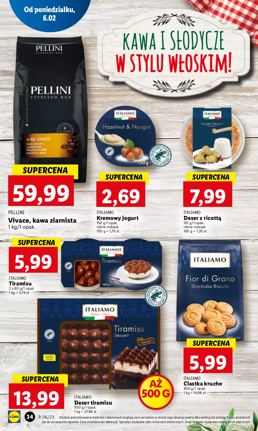 Gazetka promocyjna Lidl - GAZETKA - ważna 06.02 do 08.02.2023 - strona 36 - produkty: Ciastka, Deser, Jogurt, Kawa, Kawa ziarnista, Ser