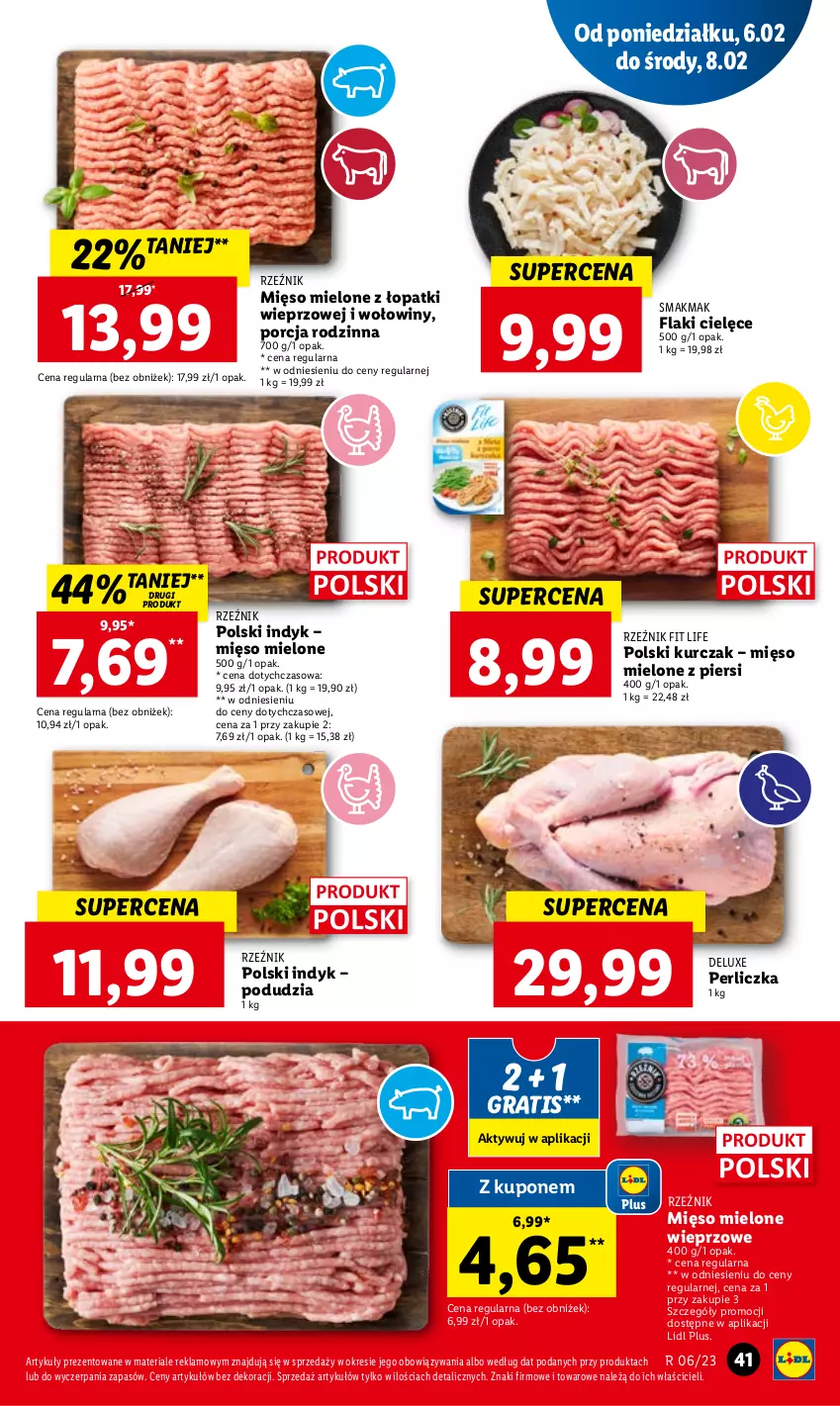 Gazetka promocyjna Lidl - GAZETKA - ważna 06.02 do 08.02.2023 - strona 43 - produkty: Flaki, Gra, Kurczak, Mięso, Mięso mielone, Mięso mielone z łopatki wieprzowej, Mięso wieprzowe, Perliczka, Por