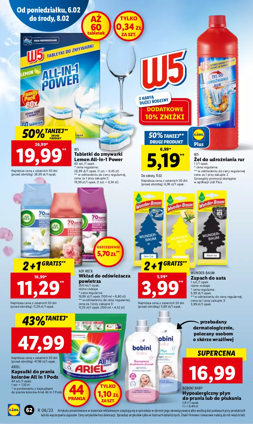 Gazetka promocyjna Lidl - GAZETKA - ważna 06.02 do 08.02.2023 - strona 64 - produkty: Air Wick, Ariel, Gra, Kapsułki do prania, Płyn do prania, Por, Tablet, Tabletki do zmywarki, Zmywarki