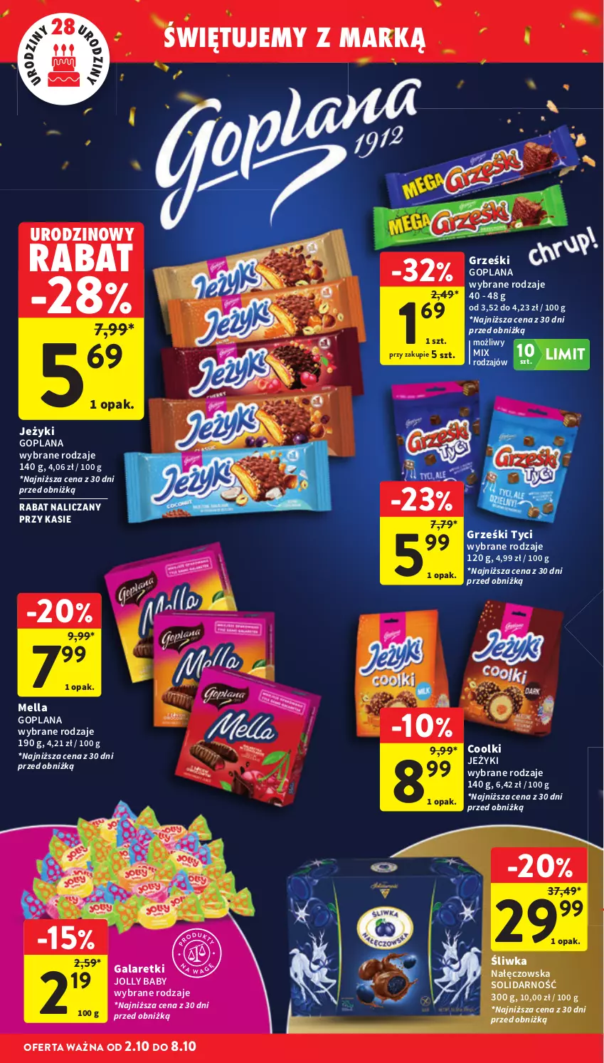 Gazetka promocyjna Intermarche - Gazetka Intermarche - ważna 02.10 do 08.10.2025 - strona 14 - produkty: Gala, Galaretki, Goplana, Grześki, Jeżyki, LANA