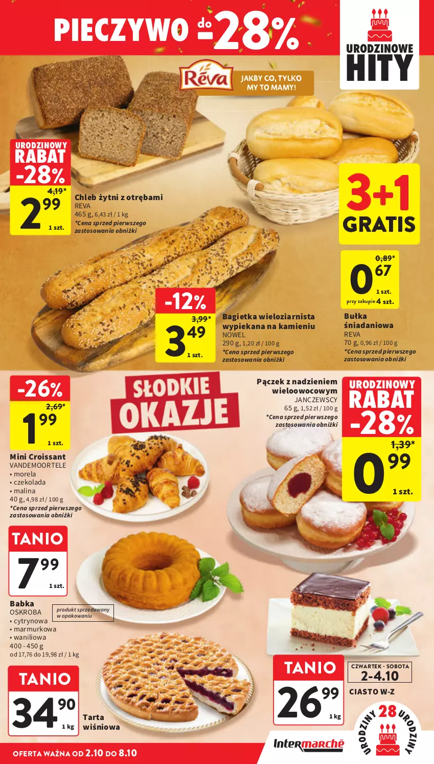 Gazetka promocyjna Intermarche - Gazetka Intermarche - ważna 02.10 do 08.10.2025 - strona 21 - produkty: Babka, Bagietka, Bułka, Chleb, Croissant, Czekolada, Danio, Gra, Morela, Pączek, Piec, Pieczywo, Tarta