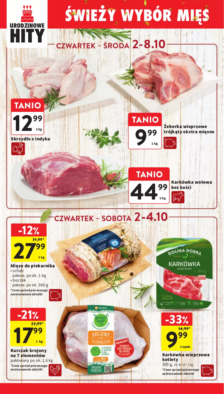 Gazetka promocyjna Intermarche - Gazetka Intermarche - ważna 02.10 do 08.10.2025 - strona 22 - produkty: Boczek, Karkówka wieprzowa, Kotlet, Kurczak, Mięso, Piekarnik