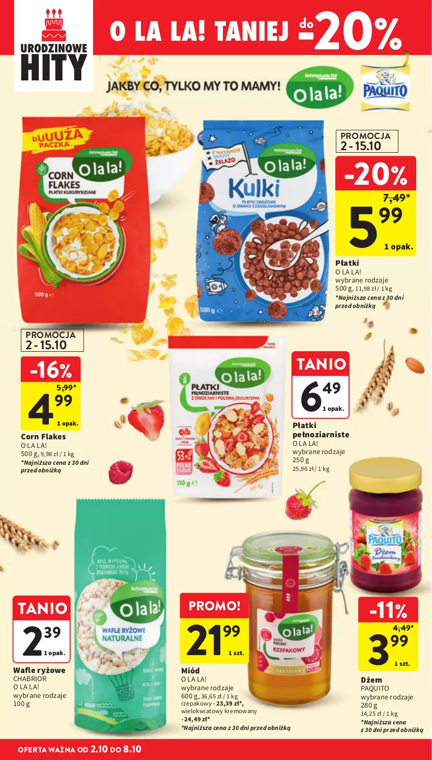Gazetka promocyjna Intermarche - Gazetka Intermarche - ważna 02.10 do 08.10.2025 - strona 32 - produkty: Chabrior, Corn flakes, Dżem, Miód, Ryż, Wafle