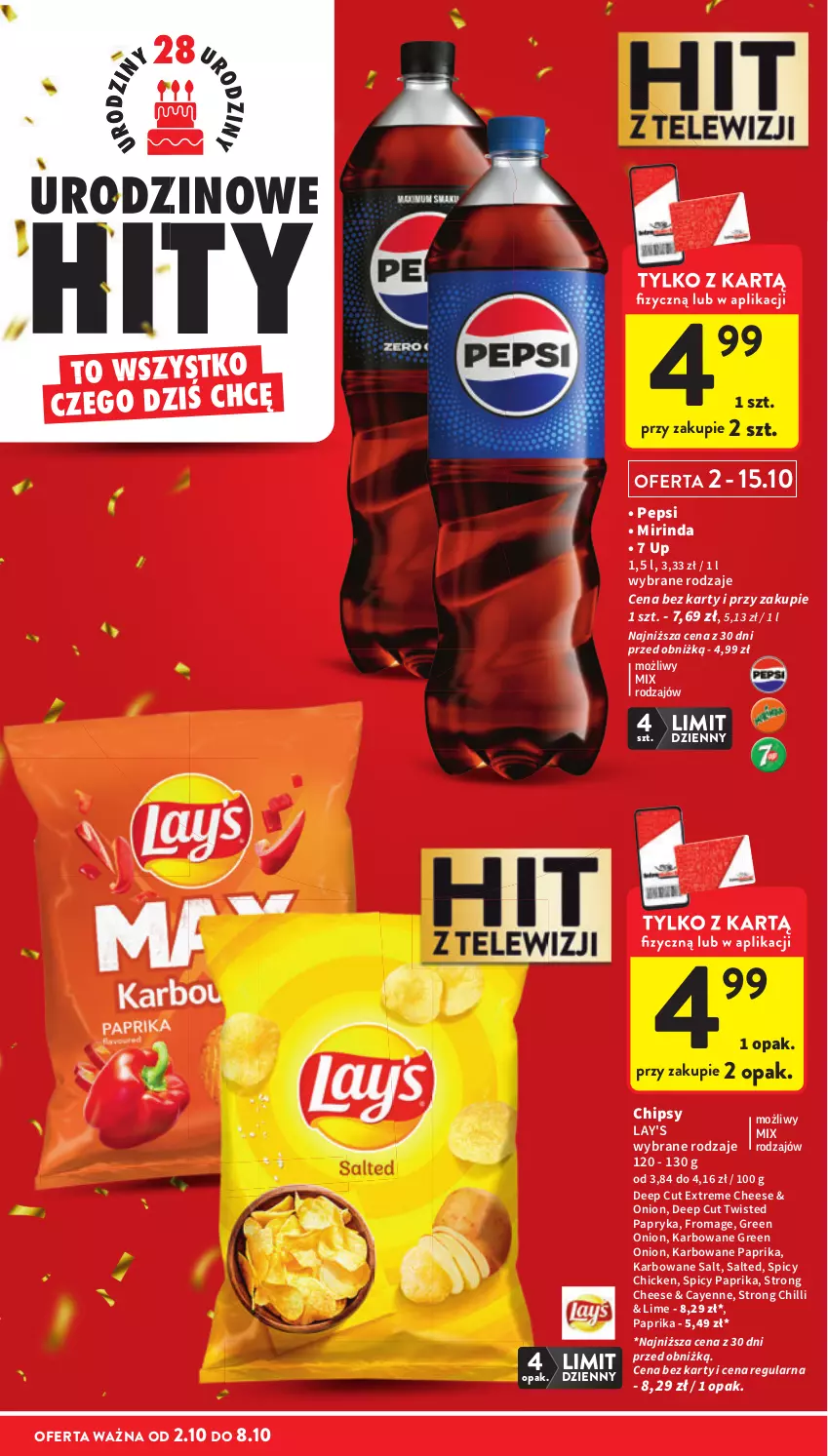 Gazetka promocyjna Intermarche - Gazetka Intermarche - ważna 02.10 do 08.10.2025 - strona 6 - produkty: Chipsy, Mirinda, Papryka, Pepsi