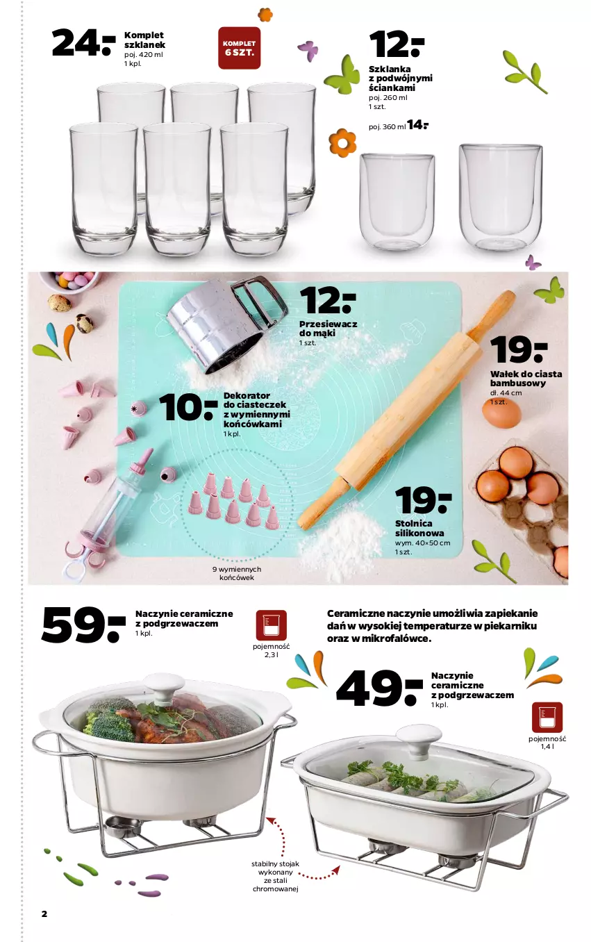 Gazetka promocyjna Netto - Gazetka non food - ważna 29.03 do 03.04.2021 - strona 2 - produkty: Dekorator, Fa, Piekarnik, Podgrzewacze, Sok, Stojak, Stolnica, Szklanka, Wałek, Wałek do ciasta