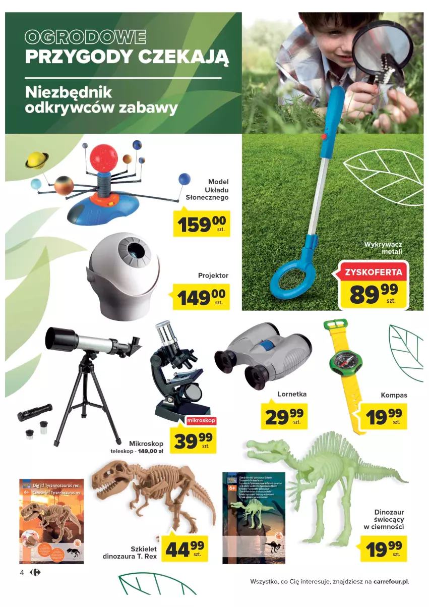 Gazetka promocyjna Carrefour - Gazetka Dla miłośników ogrodu - ważna 10.05 do 28.05.2022 - strona 4 - produkty: Dinozaur, Lornetka, Mikroskop, Teleskop