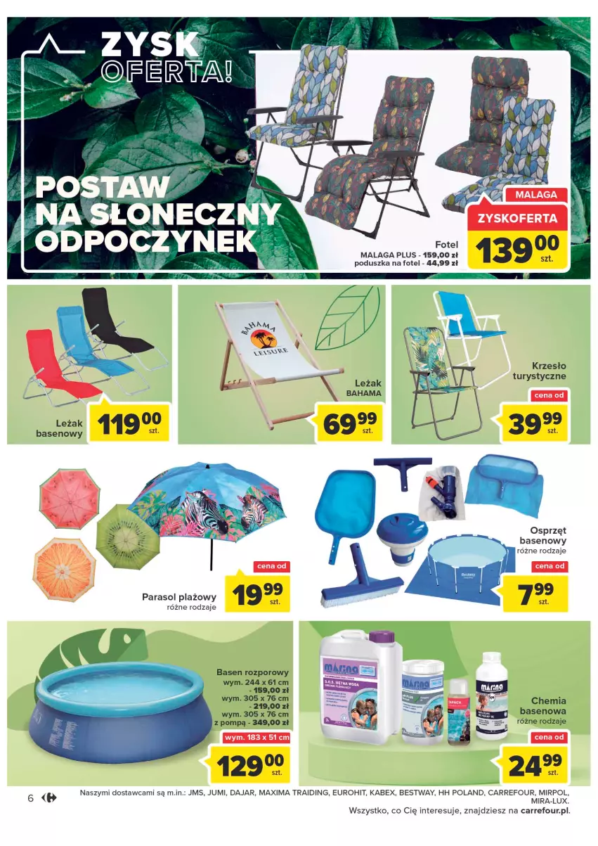 Gazetka promocyjna Carrefour - Gazetka Dla miłośników ogrodu - ważna 10.05 do 28.05.2022 - strona 6 - produkty: Fotel, Hama, Krzesło, Parasol, Poduszka, Por