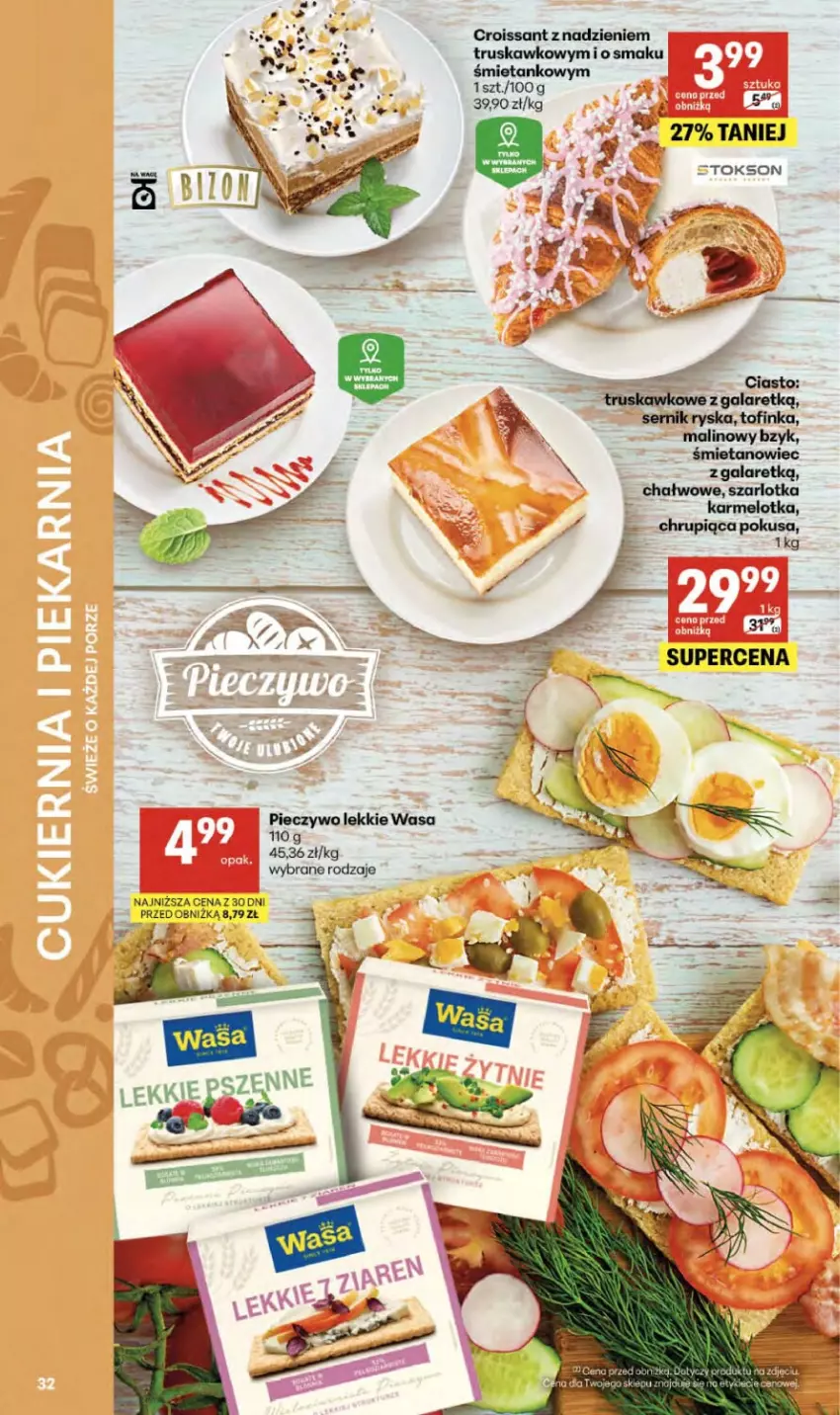 Gazetka promocyjna Delikatesy Centrum - Franczyza DC38 Czwartek - ważna 17.09 do 23.09.2026 - strona 32 - produkty: Croissant, Gala, Piec, Pieczywo, Szarlotka, Wasa