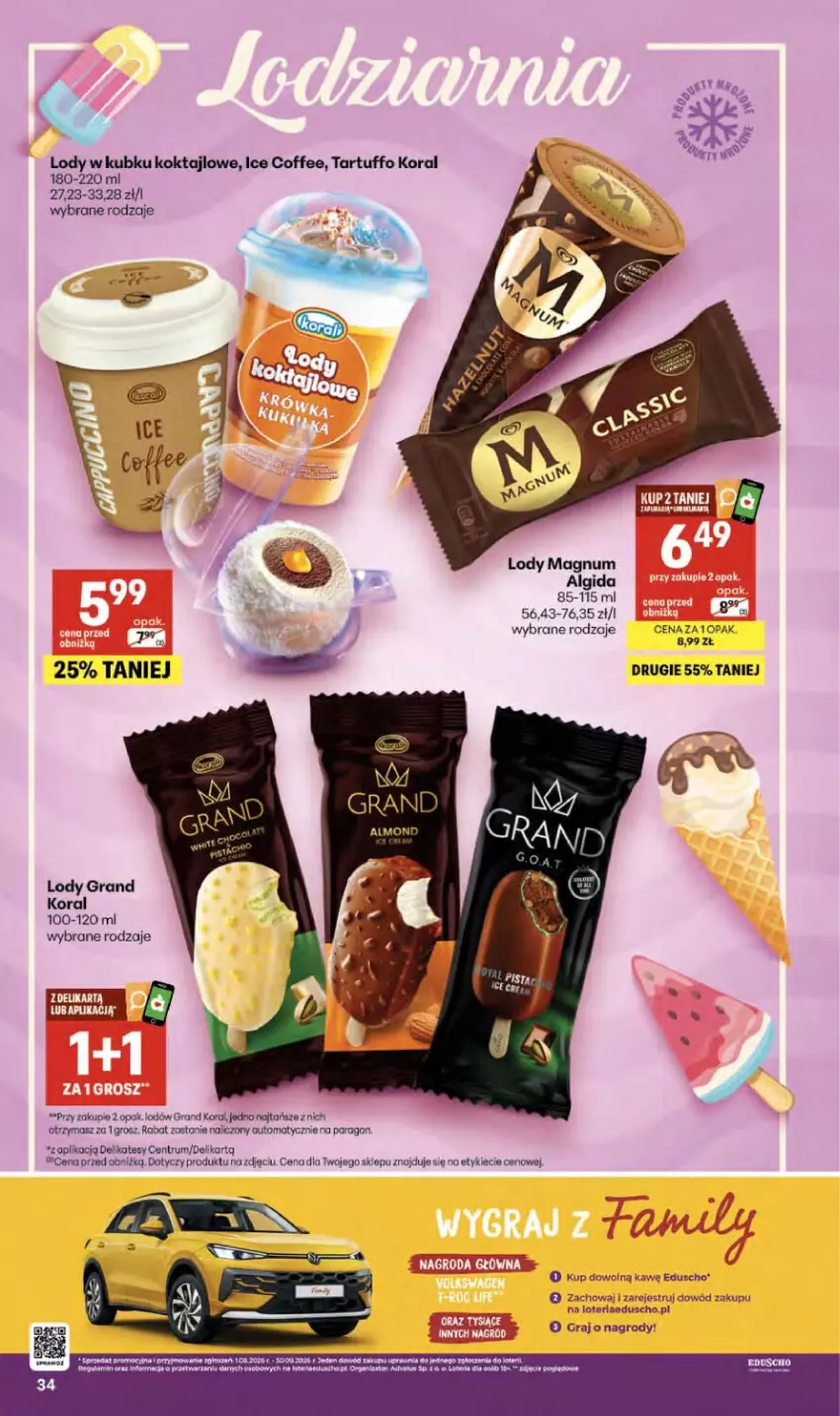 Gazetka promocyjna Delikatesy Centrum - Franczyza DC38 Czwartek - ważna 17.09 do 23.09.2026 - strona 34 - produkty: Algida, Gra, LG, Lody, Rum
