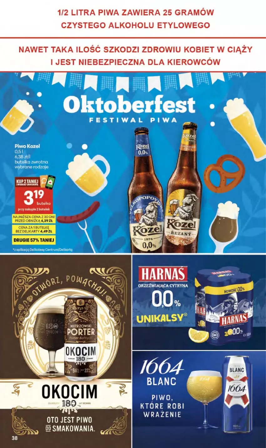 Gazetka promocyjna Delikatesy Centrum - Franczyza DC38 Czwartek - ważna 17.09 do 23.09.2026 - strona 38 - produkty: Gra, Koc, Kozel, Okocim, Piec, Piwa, Piwo