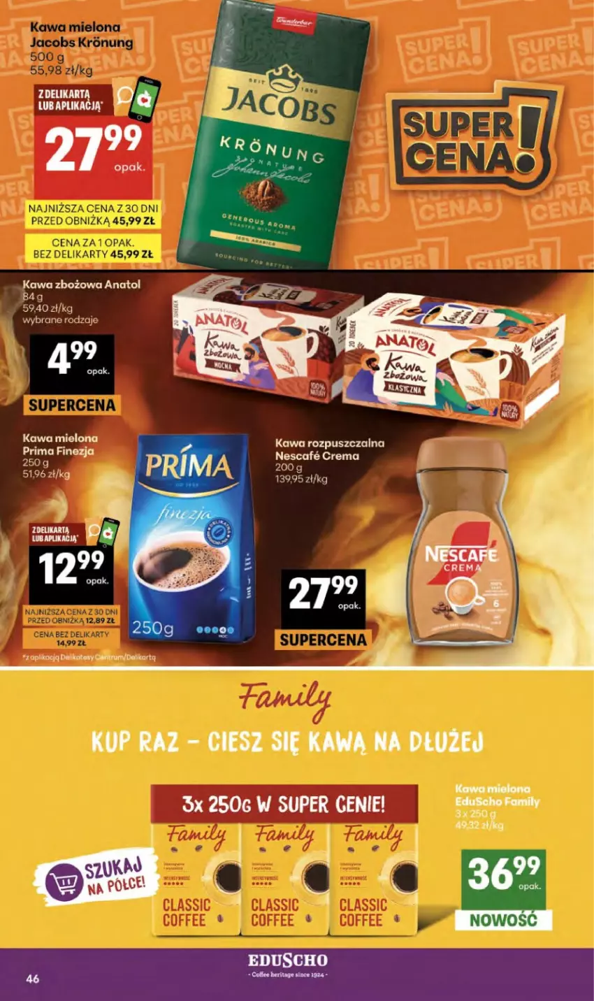 Gazetka promocyjna Delikatesy Centrum - Franczyza DC38 Czwartek - ważna 17.09 do 23.09.2026 - strona 46 - produkty: Kawa, Kawa mielona, Kawa rozpuszczalna, Kawa zbożowa, Prima, Rum