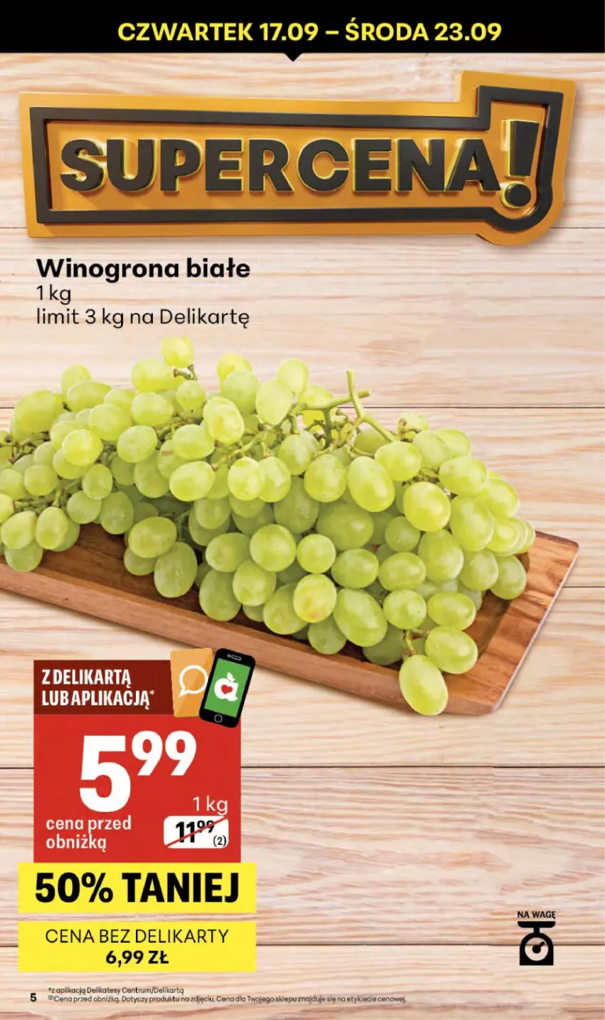 Gazetka promocyjna Delikatesy Centrum - Franczyza DC38 Czwartek - ważna 17.09 do 23.09.2026 - strona 5 - produkty: Rum, Wino, Winogrona