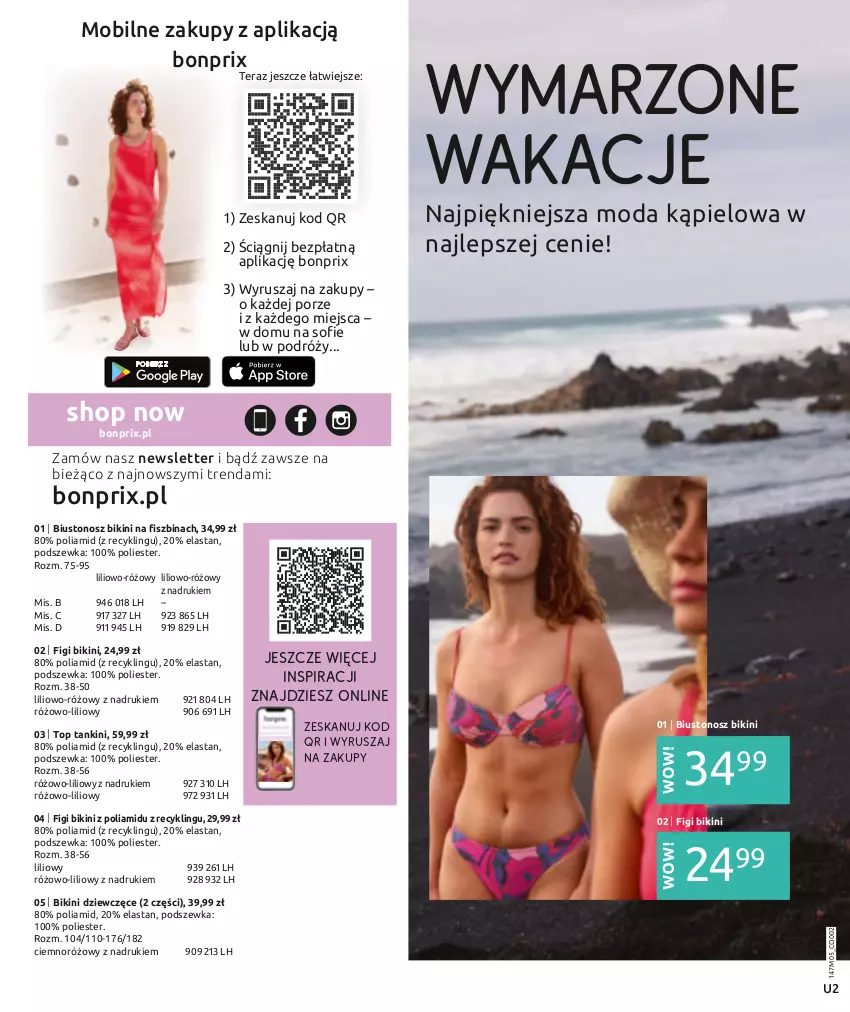 Gazetka promocyjna Bonprix - WYMARZONE WAKACJE - ważna 02.05 do 02.11.2023 - strona 2 - produkty: Bikini, Biustonosz, Figi, Mobil, Moda, Por, Tera, Top