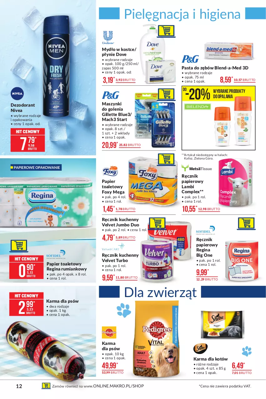 Gazetka promocyjna Makro - [Oferta promocyjna] Artykuły spożywcze - ważna 13.07 do 26.07.2021 - strona 12 - produkty: Blend-a-Med, Dezodorant, Dove, Foxy, Gillette, Gin, Mach3, Mydło, Nivea, Papier, Papier toaletowy, Pasta do zębów, Ręcznik, Ręcznik kuchenny, Rum, Velvet