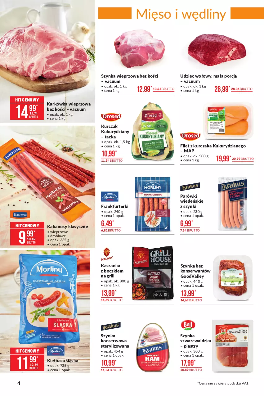 Gazetka promocyjna Makro - [Oferta promocyjna] Artykuły spożywcze - ważna 13.07 do 26.07.2021 - strona 4 - produkty: Frankfurterki, Grill, Kabanos, Karkówka wieprzowa, Kasza, Kaszanka, Kiełbasa, Kiełbasa śląska, Kurczak, Mięso, Parówki, Por, Ser, Szynka, Szynka konserwowa, Szynka wieprzowa, Udziec wołowy