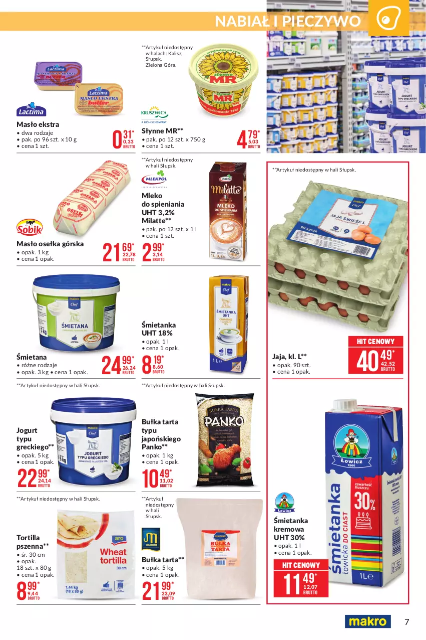 Gazetka promocyjna Makro - [Oferta promocyjna] Artykuły spożywcze i przemysłowe - ważna 23.02 do 08.03.2021 - strona 7 - produkty: Bułka, Bułka tarta, Jaja, Jogurt, Masło, Mleko, Piec, Pieczywo, Słynne, Tarta, Tortilla