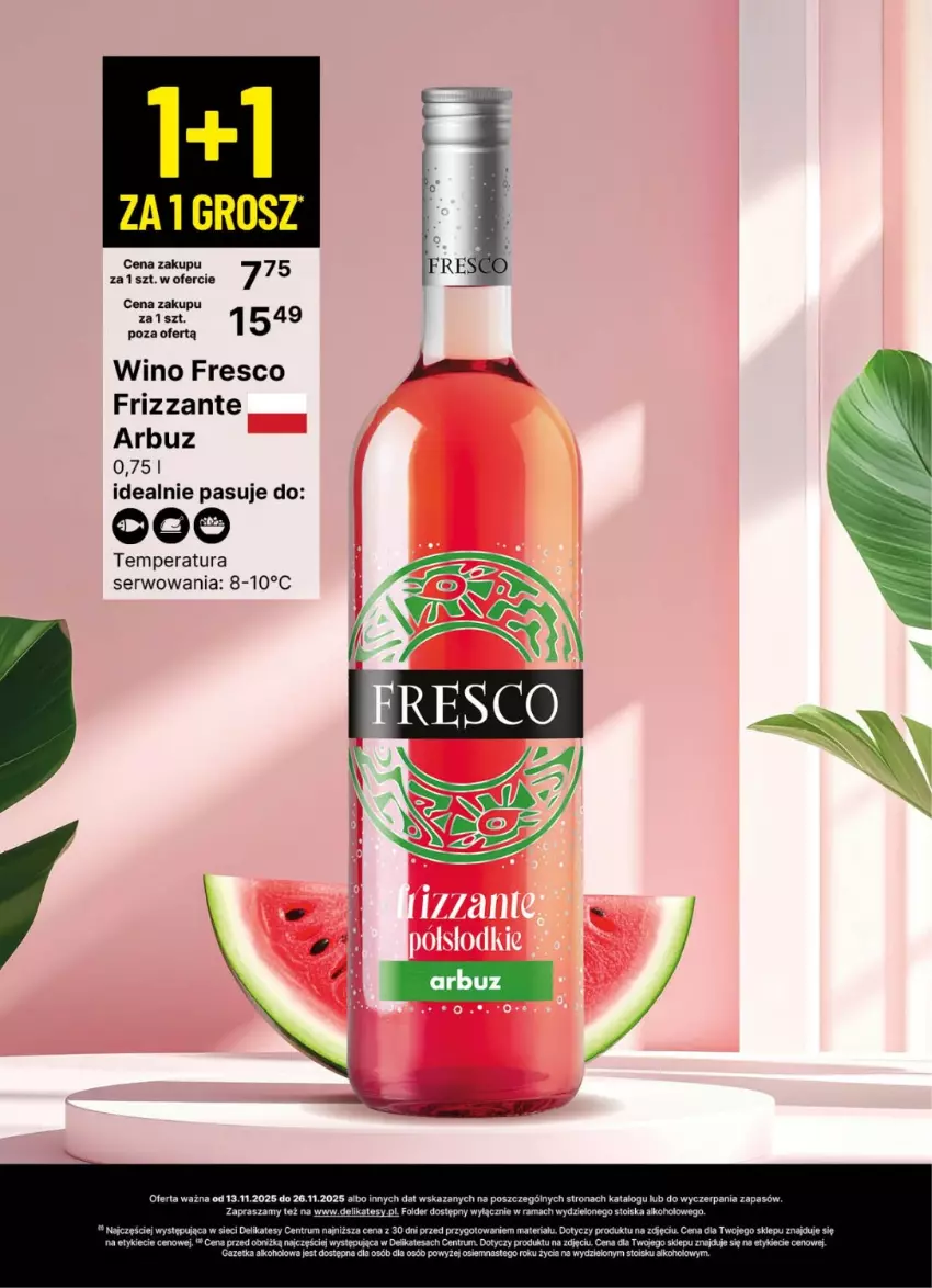 Gazetka promocyjna Delikatesy Centrum - Delibarek DC46-DC47 - ważna 13.11 do 26.11.2025 - strona 10 - produkty: Arbuz, Fresco, Rama, Rum, Ser, Wino