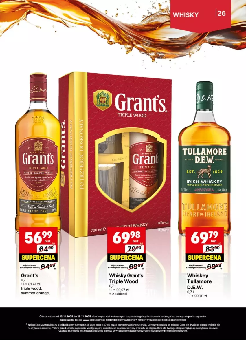 Gazetka promocyjna Delikatesy Centrum - Delibarek DC46-DC47 - ważna 13.11 do 26.11.2025 - strona 26 - produkty: Gra, Grant's, Lanki, Rama, Rum, Ser, Serek, Whiskey, Whisky