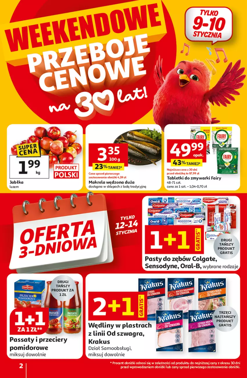 Gazetka promocyjna Auchan - Gazetka 30 Lat Supermarket Auchan Franczyza - ważna 08.01 do 14.01.2026 - strona 2 - produkty: Colgate, Fa, Fairy, Gra, Krakus, LG, Sensodyne, Tablet, Tabletki do zmywarki, Zmywarki