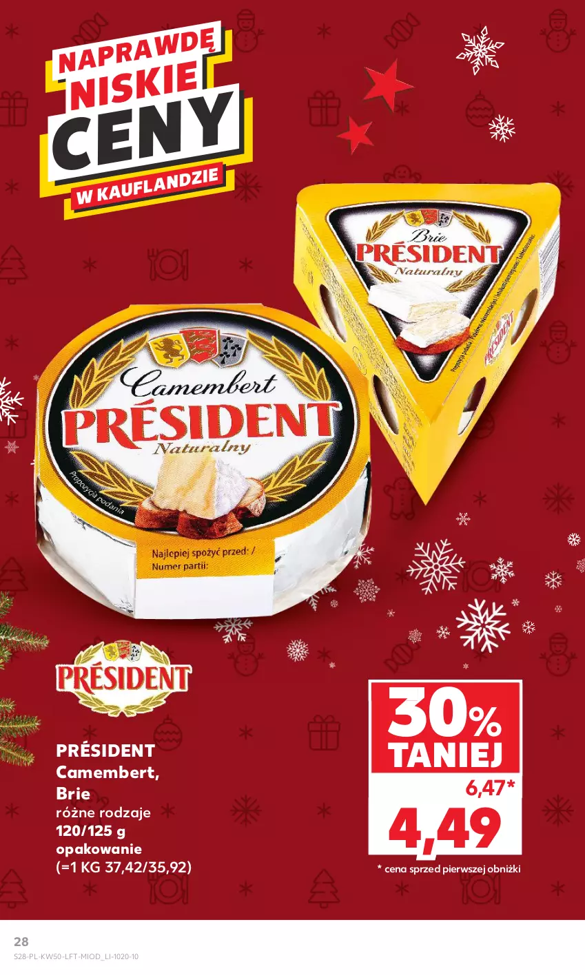 Gazetka promocyjna Kaufland - Gazetka tygodnia - ważna 14.12 do 19.12.2023 - strona 28 - produkty: Brie, Camembert, Président