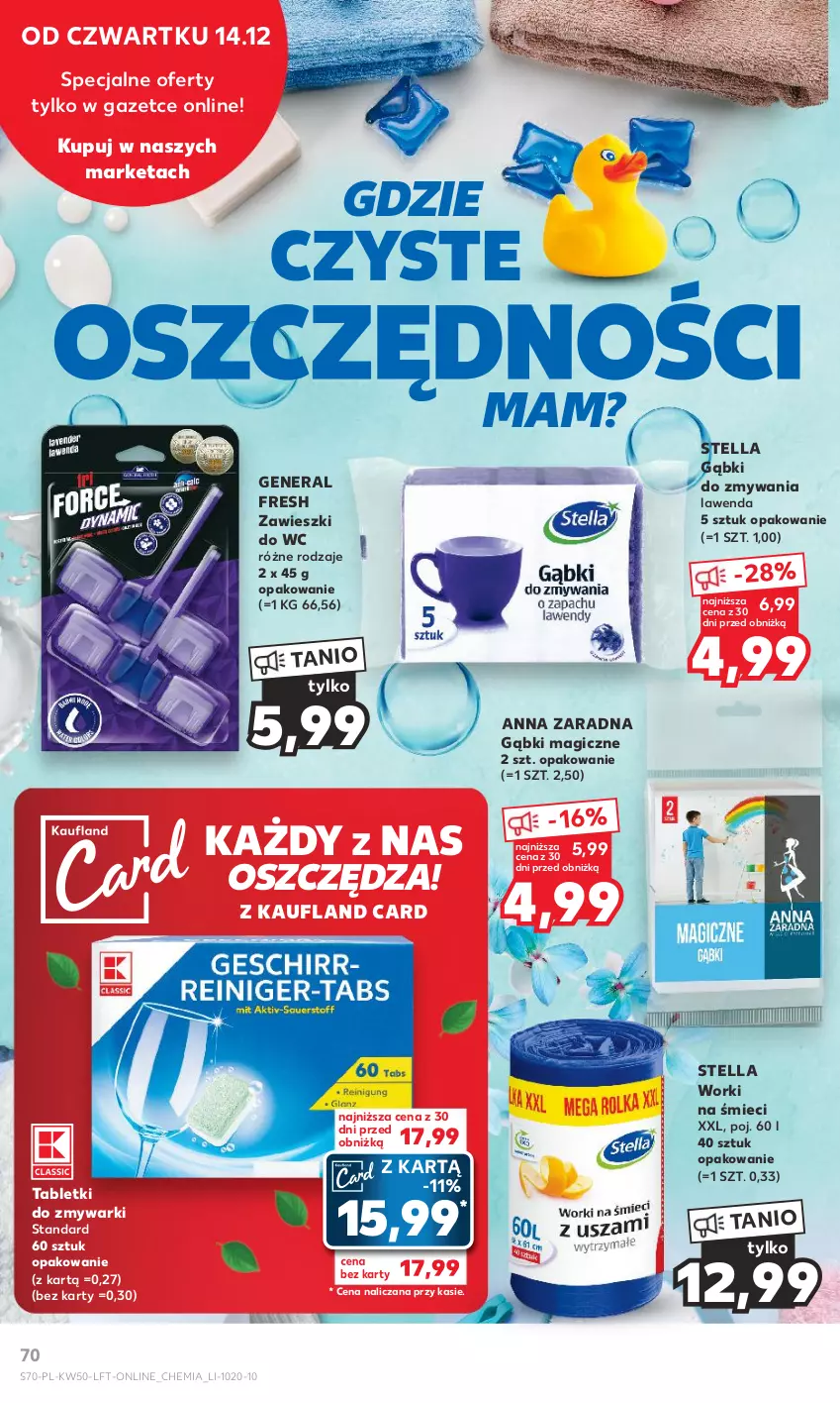 Gazetka promocyjna Kaufland - Gazetka tygodnia - ważna 14.12 do 19.12.2023 - strona 70 - produkty: Tablet, Tabletki do zmywarki, Worki na śmiec, Worki na śmieci, Zawieszki, Zmywarki