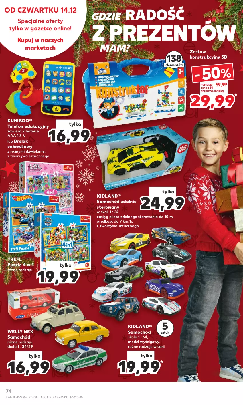 Gazetka promocyjna Kaufland - Gazetka tygodnia - ważna 14.12 do 19.12.2023 - strona 74 - produkty: Puzzle, Samochód, Ser, Telefon