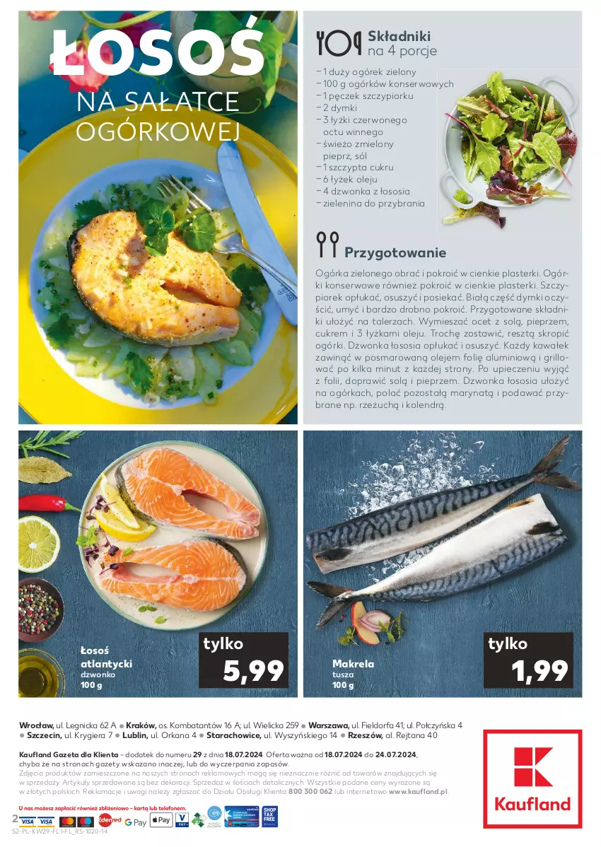 Gazetka promocyjna Kaufland - Mocny Start - ważna 18.07 do 24.07.2024 - strona 2 - produkty: Fa, Grill, Kawa, Ocet, Ogórek, Ogórki konserwowe, Olej, Orka, Piec, Pieprz, Plasterki, Por, Sałat, Ser, Sól, Sos, Talerz, Tusz, Wagi, Wałek