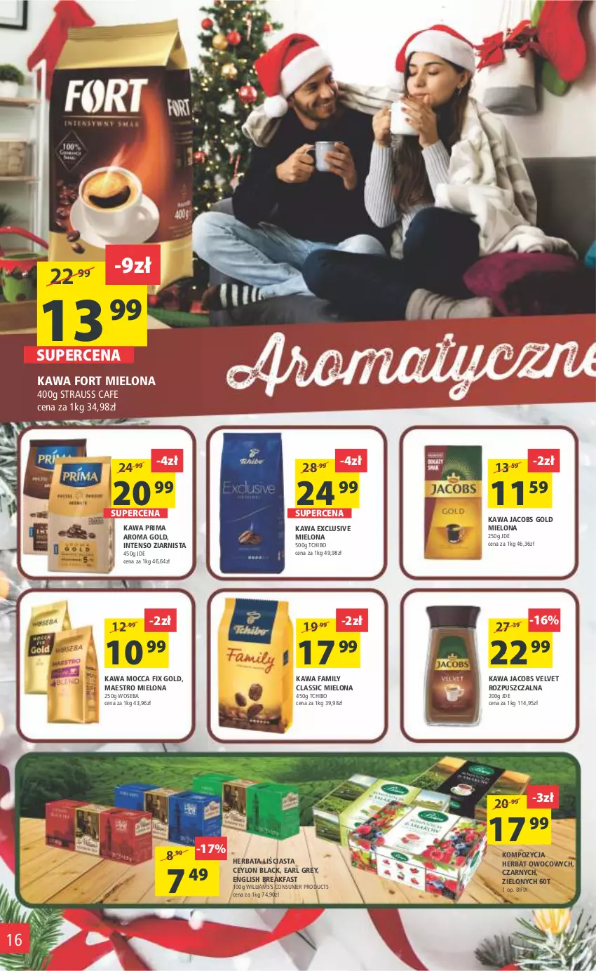 Gazetka promocyjna Arhelan - Gazetka - ważna 02.12 do 11.12.2022 - strona 16 - produkty: Earl Grey, Fa, Herbata, Iams, Jacobs, Jacobs Velvet, Kawa, Lack, Mocca Fix Gold, Prima, Tchibo, Velvet, Woseba