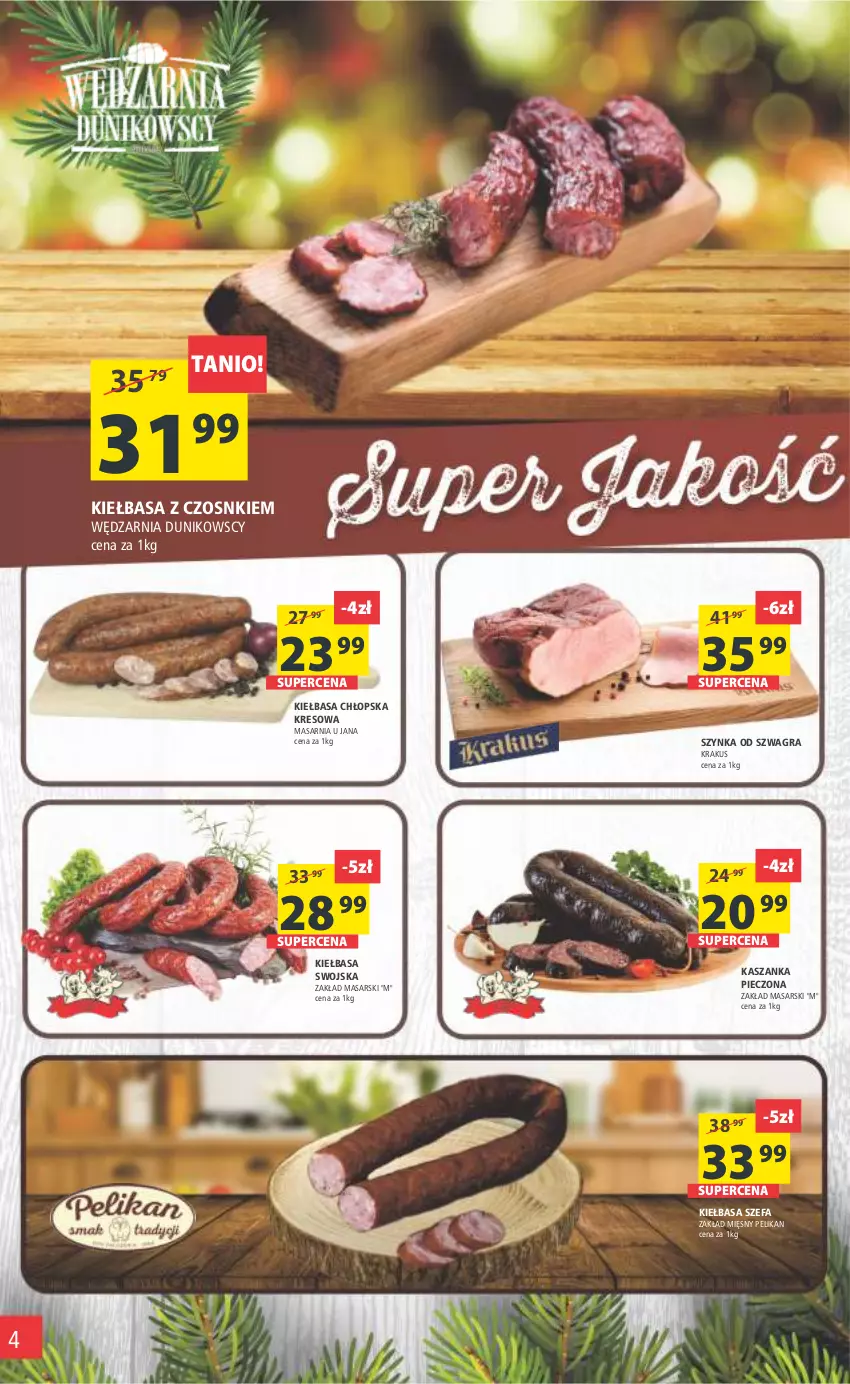 Gazetka promocyjna Arhelan - Gazetka - ważna 02.12 do 11.12.2022 - strona 4 - produkty: Fa, Gra, Kasza, Kaszanka, Kiełbasa, Krakus, Piec, Szynka