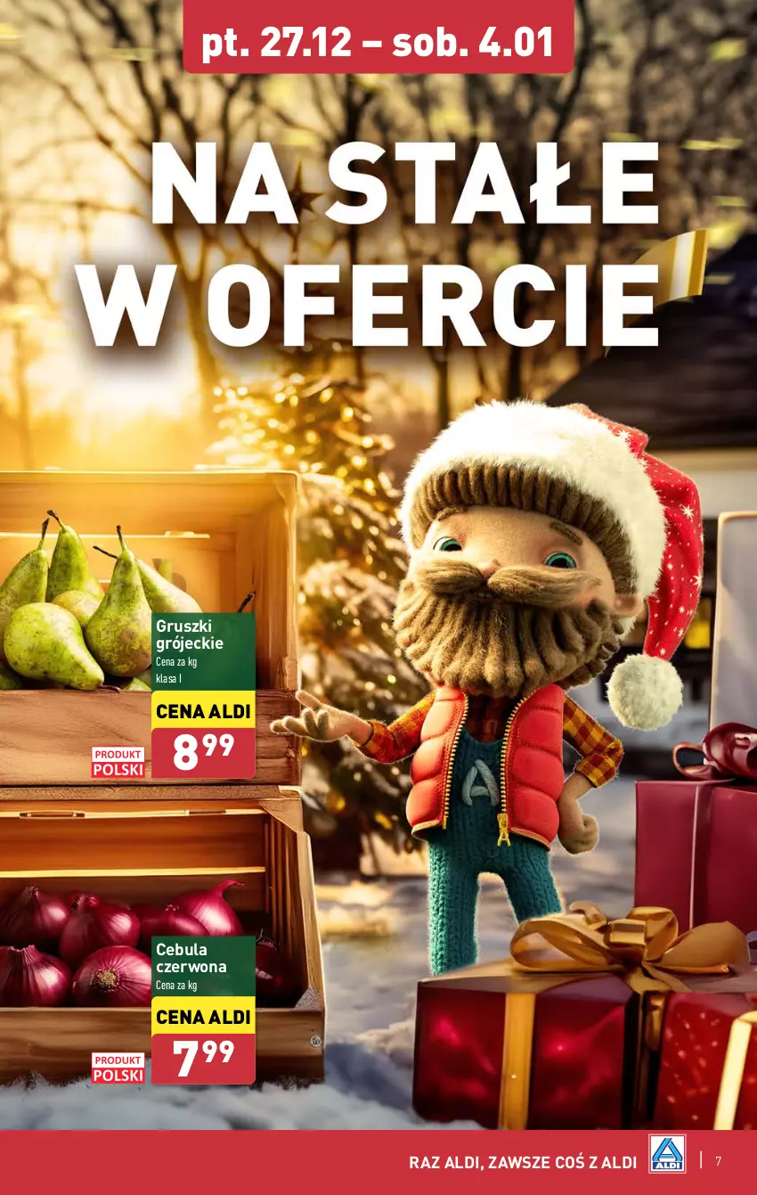 Gazetka promocyjna Aldi - Farmer ALDIK poleca świeże owoce i warzywa - ważna 27.12.2024 do 04.01.2025 - strona 7 - produkty: Cebula, Cebula czerwona, Gruszki