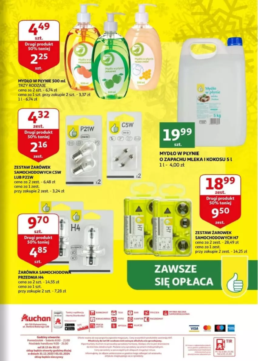 Gazetka promocyjna Auchan - ważna 27.12.2023 do 30.12.2024 - strona 22 - produkty: Fa, Kokos, LANA, LG, Mydło, Mydło w płynie, Zestaw żarówek