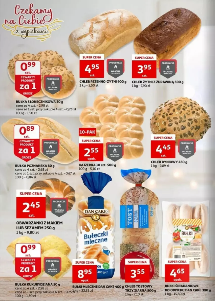 Gazetka promocyjna Auchan - ważna 27.12.2023 do 30.12.2024 - strona 6 - produkty: Bułka, Chleb, Dan Cake, Danio, Kajzerka, Sezam