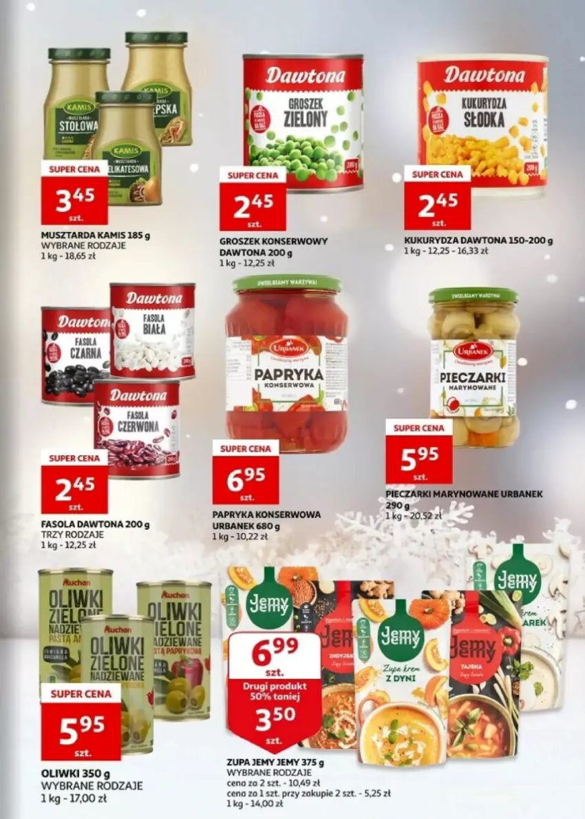 Gazetka promocyjna Auchan - ważna 27.12.2023 do 30.12.2024 - strona 9 - produkty: Dawtona, Fa, Fasola, Kamis, Kukurydza, Mus, Musztarda, Oliwki, Papryka, Piec