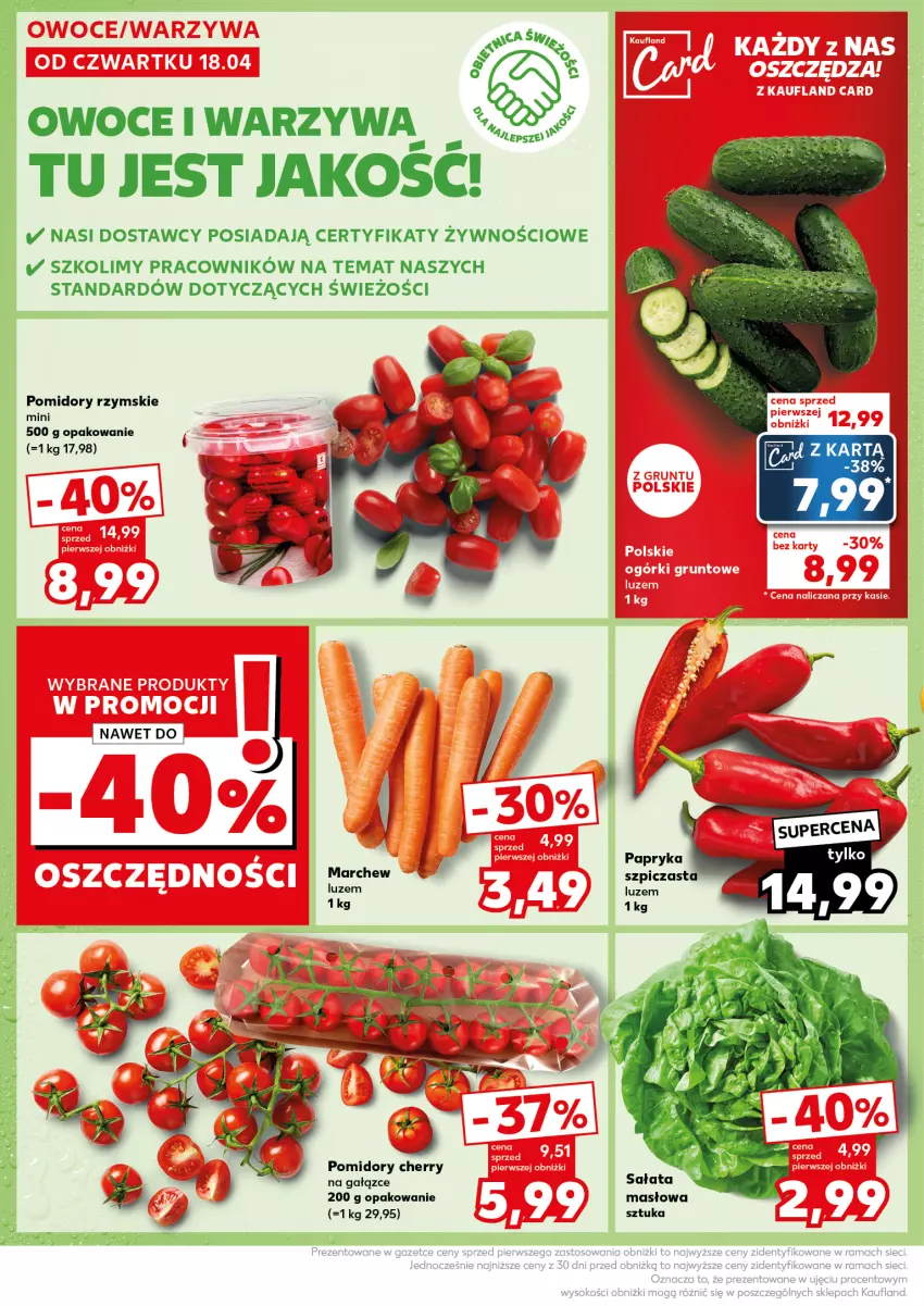 Gazetka promocyjna Kaufland - Kaufland - ważna 22.04 do 24.04.2024 - strona 10 - produkty: Masło, Owoce, Pomidory, Sałat, Warzywa