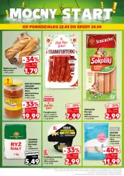 Gazetka promocyjna Kaufland - Kaufland - Gazetka - ważna od 24.04 do 24.04.2024 - strona 4 - produkty: Sok, Ser, Ryż, Sokołów, Parówki, Kuchnia, Panga, Miód, Pudding, Frankfurterki, Bułka, Ryż biały