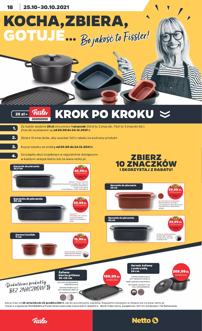 Gazetka promocyjna Netto - Gazetka spożywcza - ważna 25.10 do 30.10.2021 - strona 18 - produkty: Fa, Garnek, Grill, Koc, Piec, Piekarnik, Por, Ser, Uchwyty