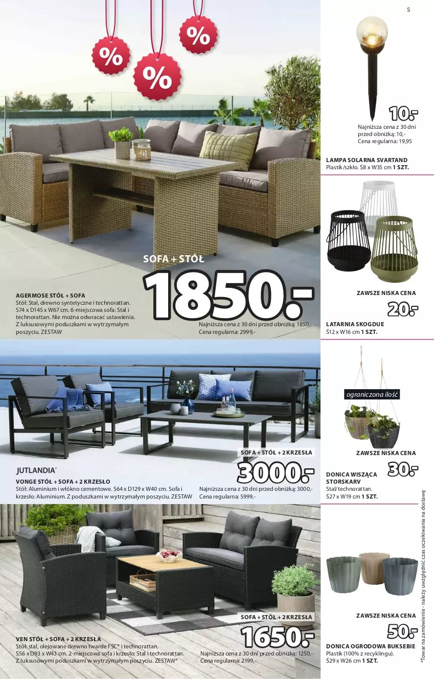 Gazetka promocyjna Jysk - Oferta tygodnia - ważna 03.07 do 21.07.2024 - strona 6 - produkty: Cement, Fa, Gra, Krzesło, Lampa, Latarnia, Olej, Poduszka, Sofa, Stół, Varta