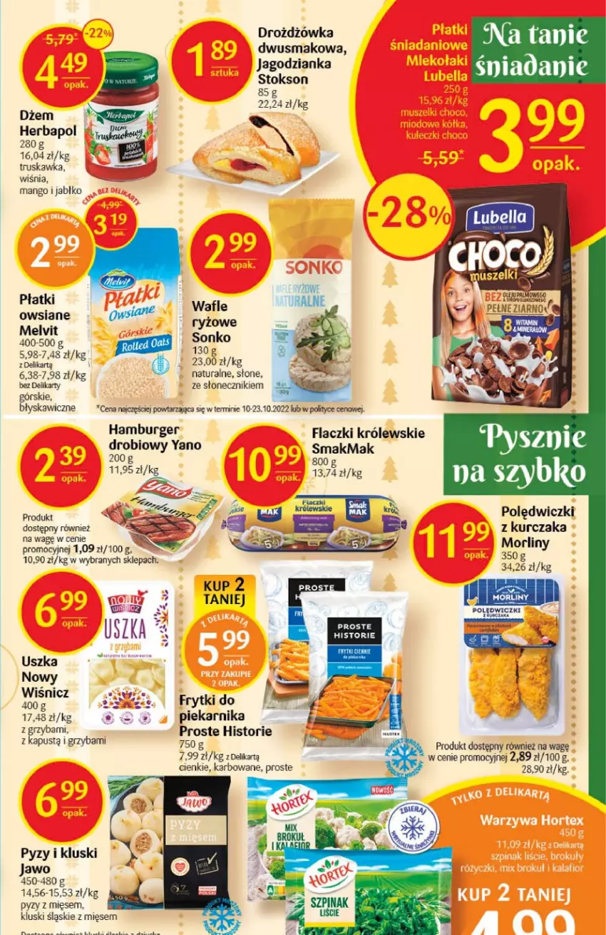 Gazetka promocyjna Delikatesy Centrum - Gazetka DC48 - ważna 08.12 do 14.12.2022 - strona 15 - produkty: Burger, Dżem, Frytki, Hamburger, Herbapol, Jagodzianka, Królewski, Kurczak, Mango, Melvit, Morliny, Piekarnik, Ryż, Wafle