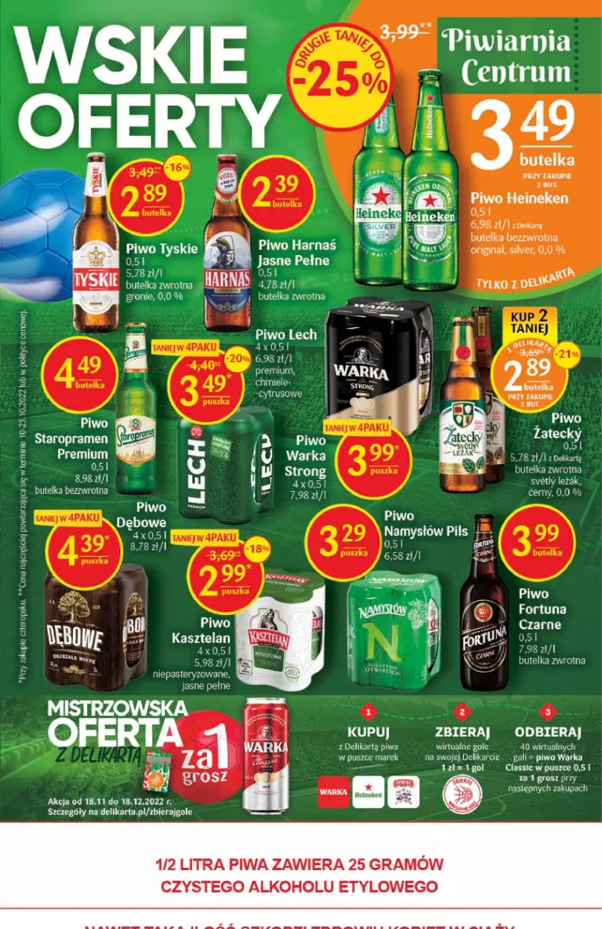 Gazetka promocyjna Delikatesy Centrum - Gazetka DC48 - ważna 08.12 do 14.12.2022 - strona 27 - produkty: Fortuna, Gra, Heineken, Kasztelan, NOWAK, Piwa, Piwo, Tyskie, Warka