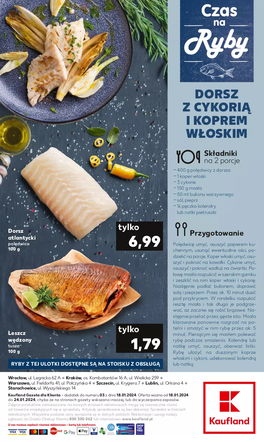 Gazetka promocyjna Kaufland - Kaufland - ważna 18.01 do 24.01.2024 - strona 2 - produkty: Bulion, Dorsz, Fa, Kawa, Koper włoski, Lion, Masło, Masło klarowane, Orka, Papier, Pieprz, Polędwica, Por, Rondel, Sito, Sól, Tusz, Wagi