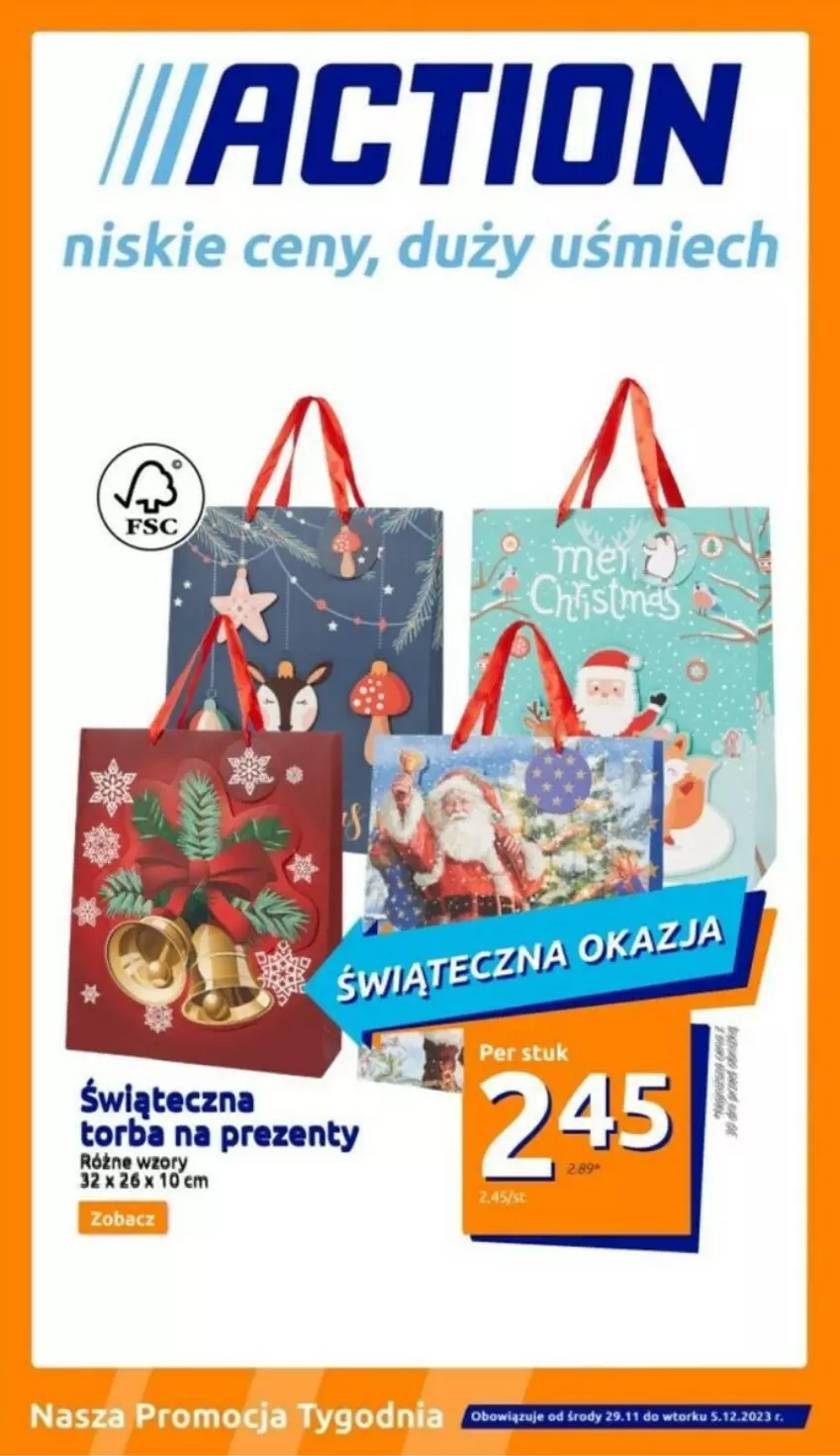 Gazetka promocyjna  - ważna 29.11 do 05.12.2023 - strona 1 - produkty: Fa, Torba