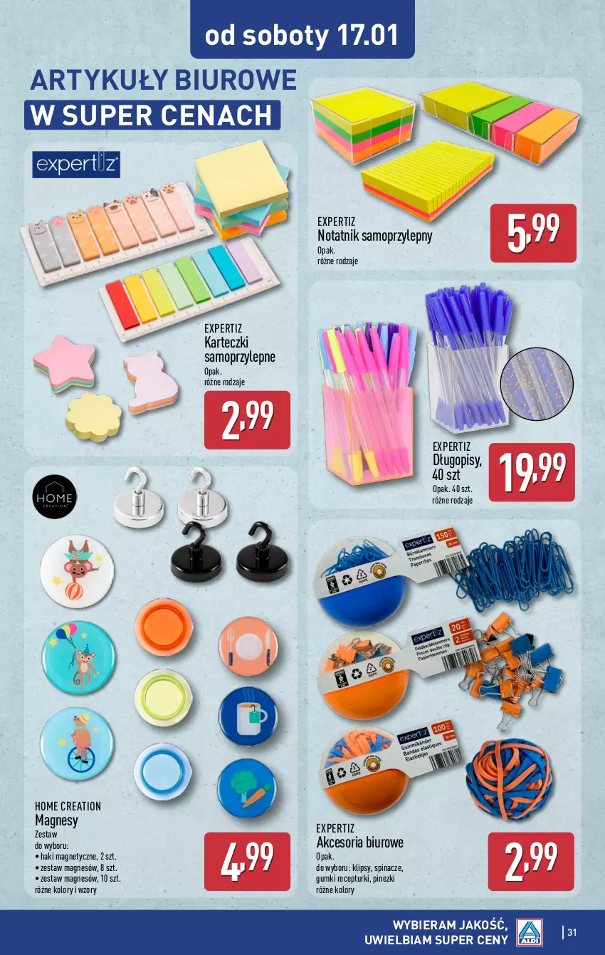 Gazetka promocyjna Aldi - Pełna oferta - ważna 12.11.2026 do 17.01.2027 - strona 31 - produkty: Biuro, Długopis, Karteczki samoprzylepne, Mop